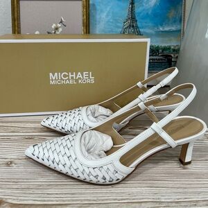 Michael Kors Women's Alora Woven Slingback Sandals Heels